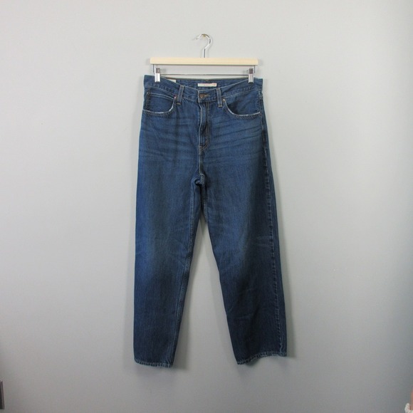 Levis Premium Dad Jeans Womens 30 Blue Denim Baggy Cotton Relaxed Casual 624 - Picture 1 of 12